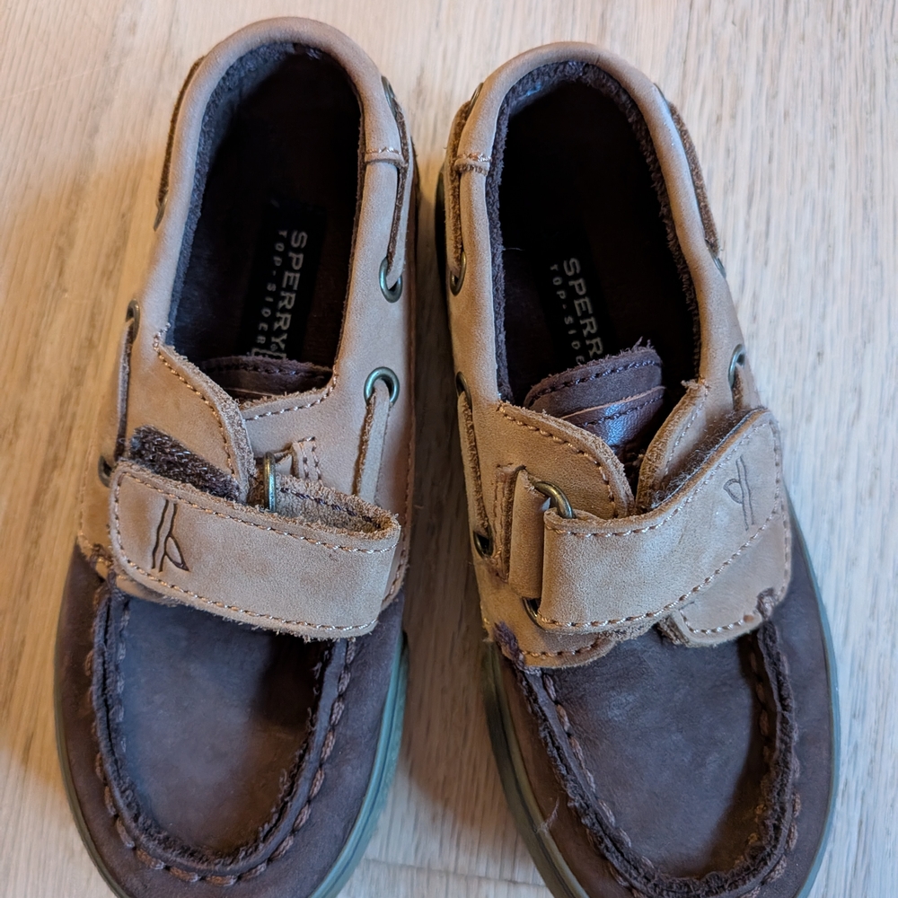 Sperry Kids Tan and Brown Moccasins